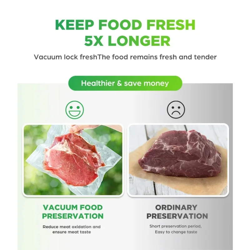 Household small food vacuum sealing machine, vacuum lock fresh, high suction, dry and wet dual-use sealing machine