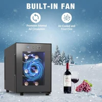 Wine Cooler Refrigerator, Wines Cooler with Digital Temperature Control, 46-66℉ Mini Freestanding 6 Bottle Wine Refrigerator 2