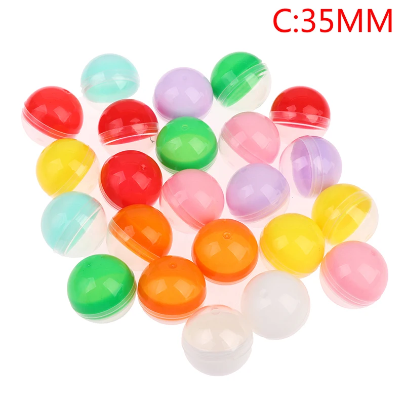 100Pcs 28/32/35/38mm Half Color Round Ball Empty Toy Vending Capsules Clear Balls Funny Toys For Outdoor Fun Sports