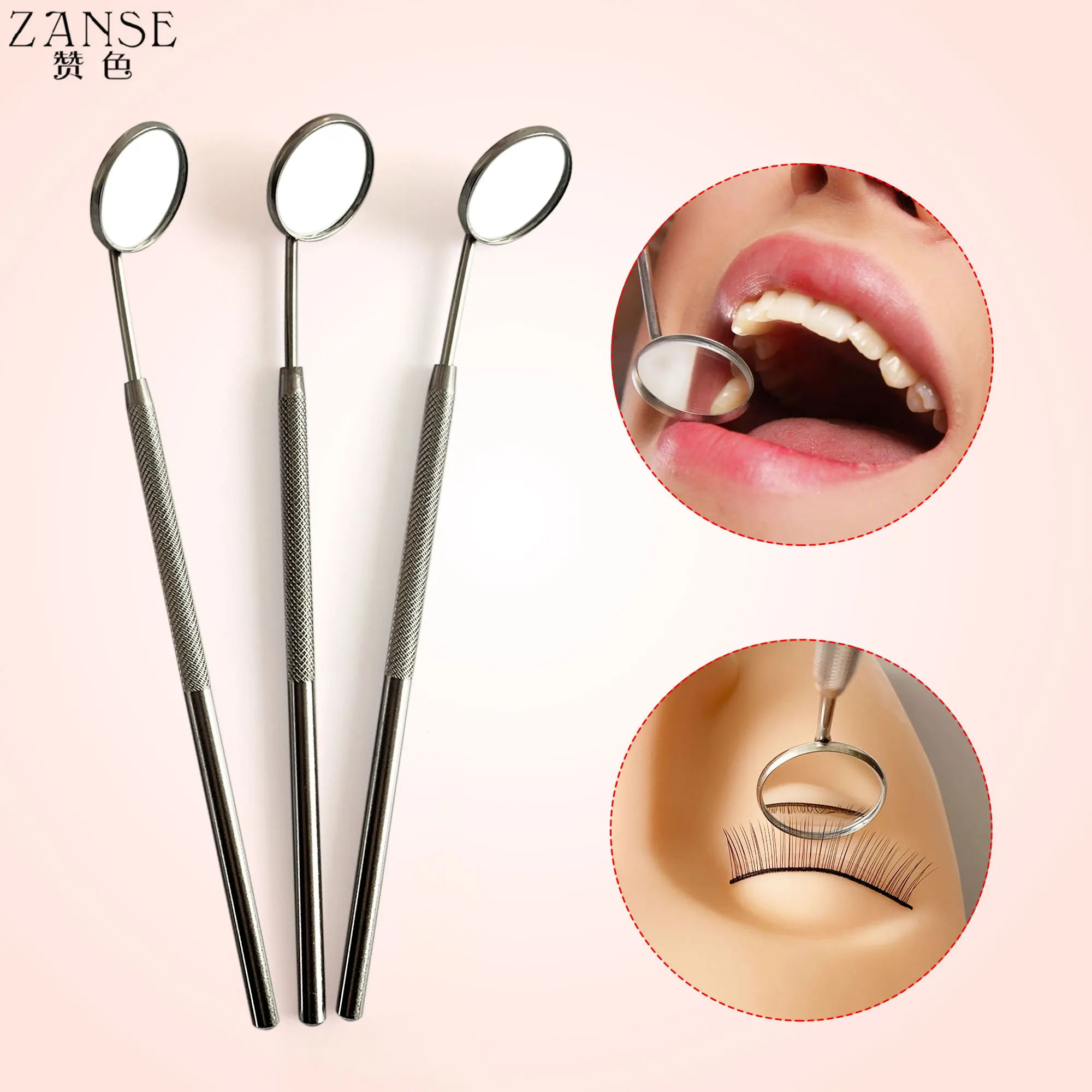

Eyelash Inspection Mirror Long Handle Stainless Steel Lash Extension Mirror Dental Cleaning Oral Inspection Mirror Makeup Tools