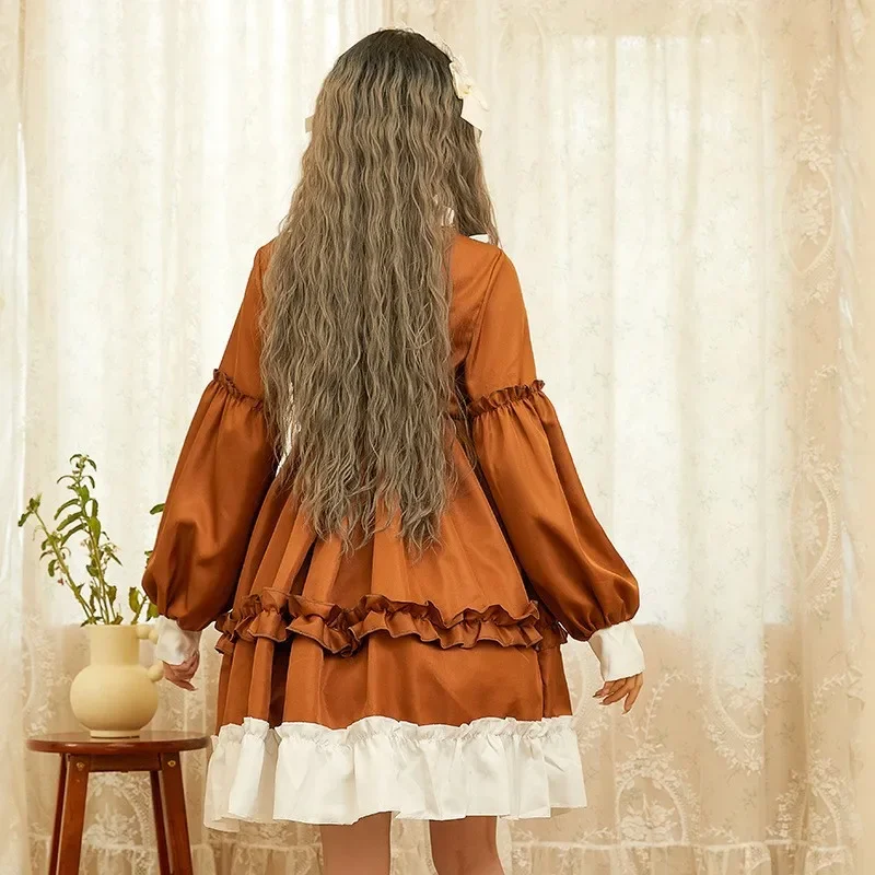 Maid Lolita Chemise Cosplay Role Playing Costumes for Party Club Stage Apparel Bow Ties Ball Gowns Waitress Uniform Plus