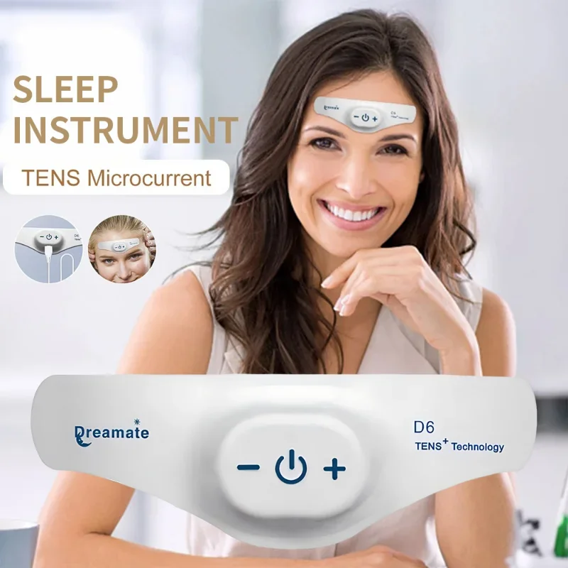 TENS Electric Intelligent Sleeper Device Headworn Massage Helps Insomnia Patients with Low Frequency Pulse Assisted Sleep schumann wave generator extremely low frequency pulse generator improves sound and helps you sleep fm783 usb cable included