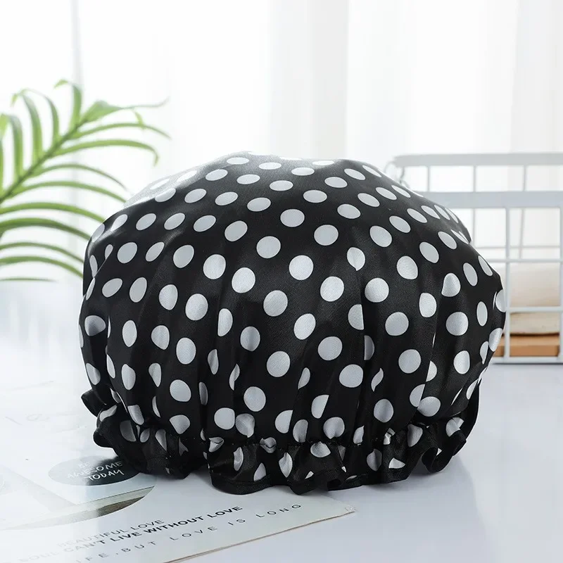 Double waterproof shower cap shampoo hair bath makeup head cover shower cap waterproof shower cap