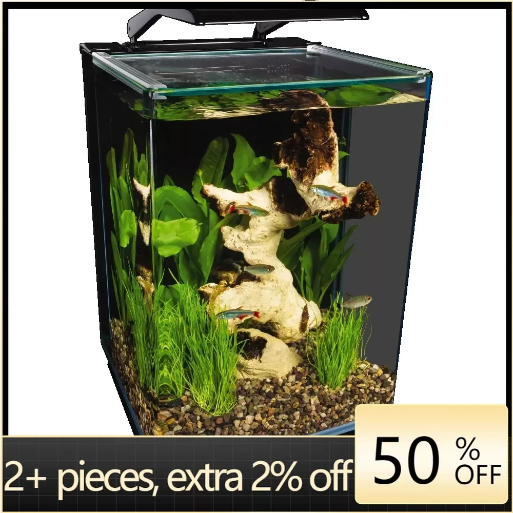 

Portrait Glass LED Kit Fishbowl Set 5 Gallons Mini Aquarium for Fish Aquariums and Bowls Hidden Filtration Freight Free Vivarium