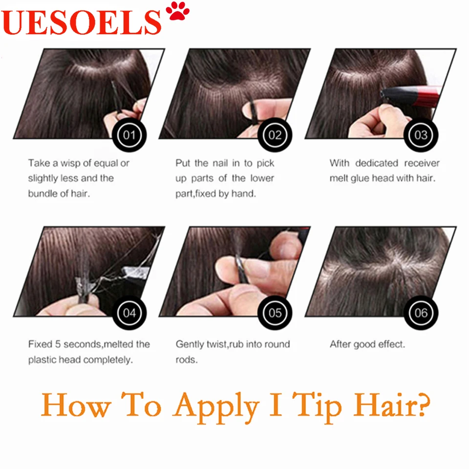 Uesoels Hair 16"40g 16"-26" 50g Blonde Straight Brazilian I-Tip Hair Extension 100% Remy Human For White Women