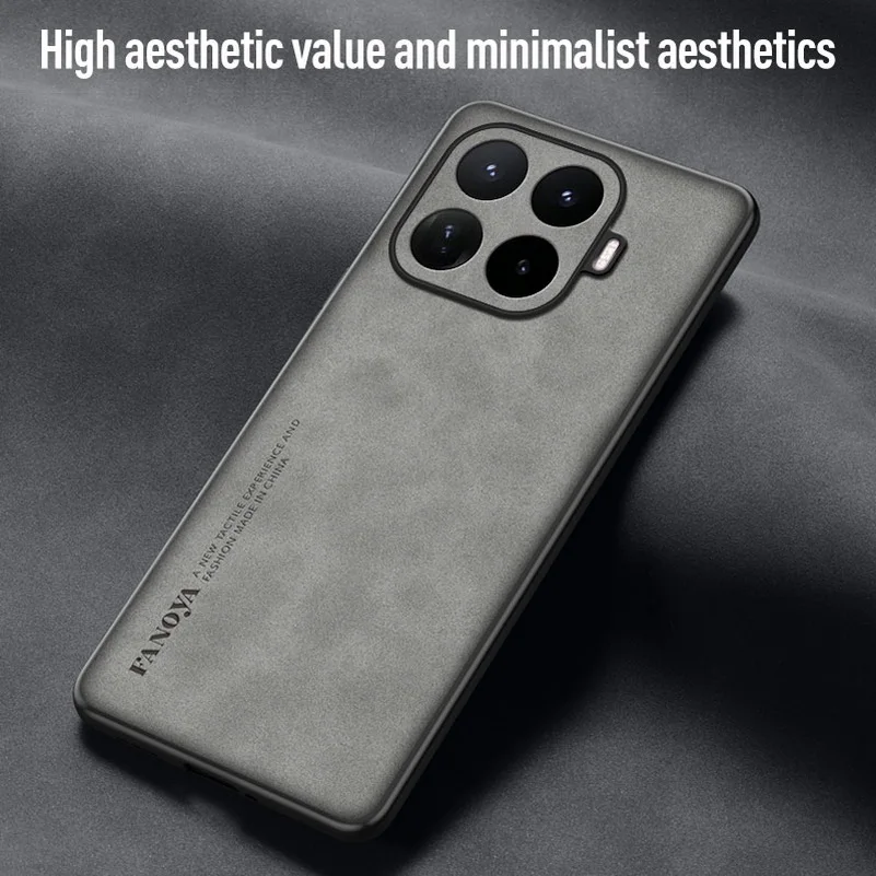 Elegant Plain Leather Suede Phone Case