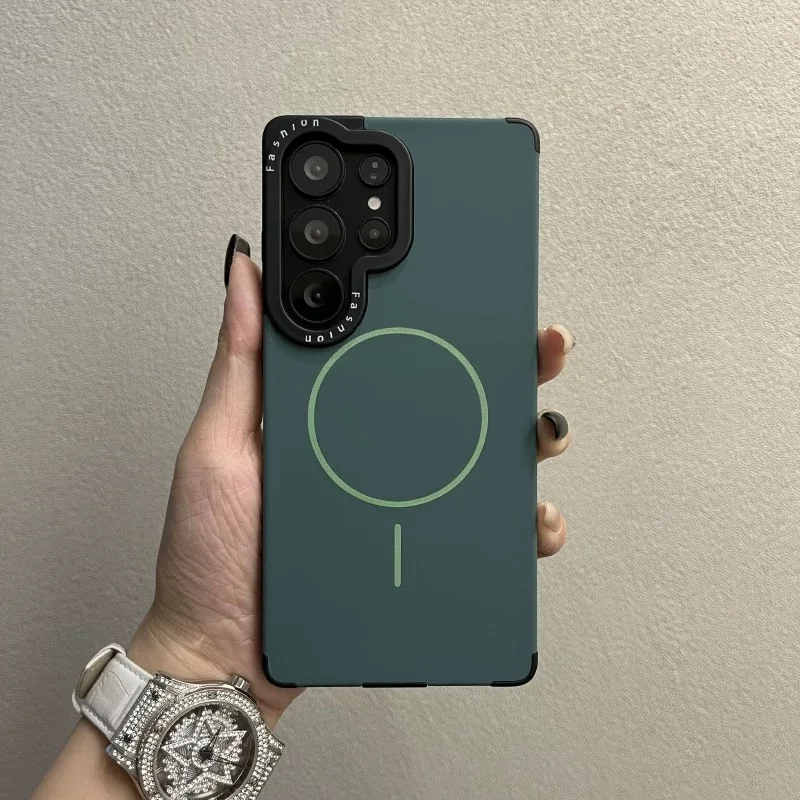Pure Color Magnetic Suction Liquid Lanyard Case with Fine Ring Design