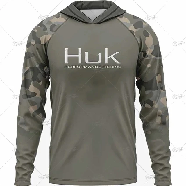HUK T- Shirt de Pêche À Manches Longues-Protection Solaire