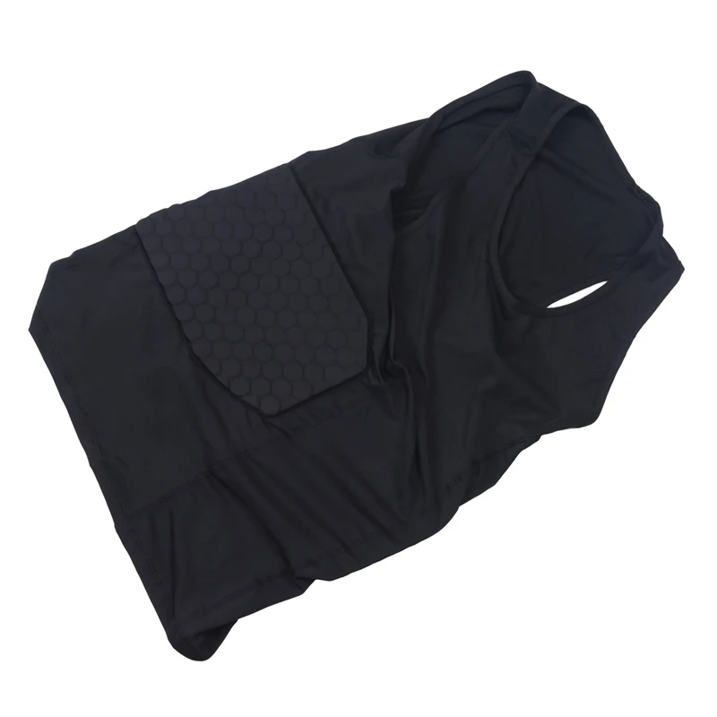 Men's Rib Protector Padded Vest Compression Shirt Training Vest With 3-Pad For Football Soccer Basketball Hockey Protective Gear 5