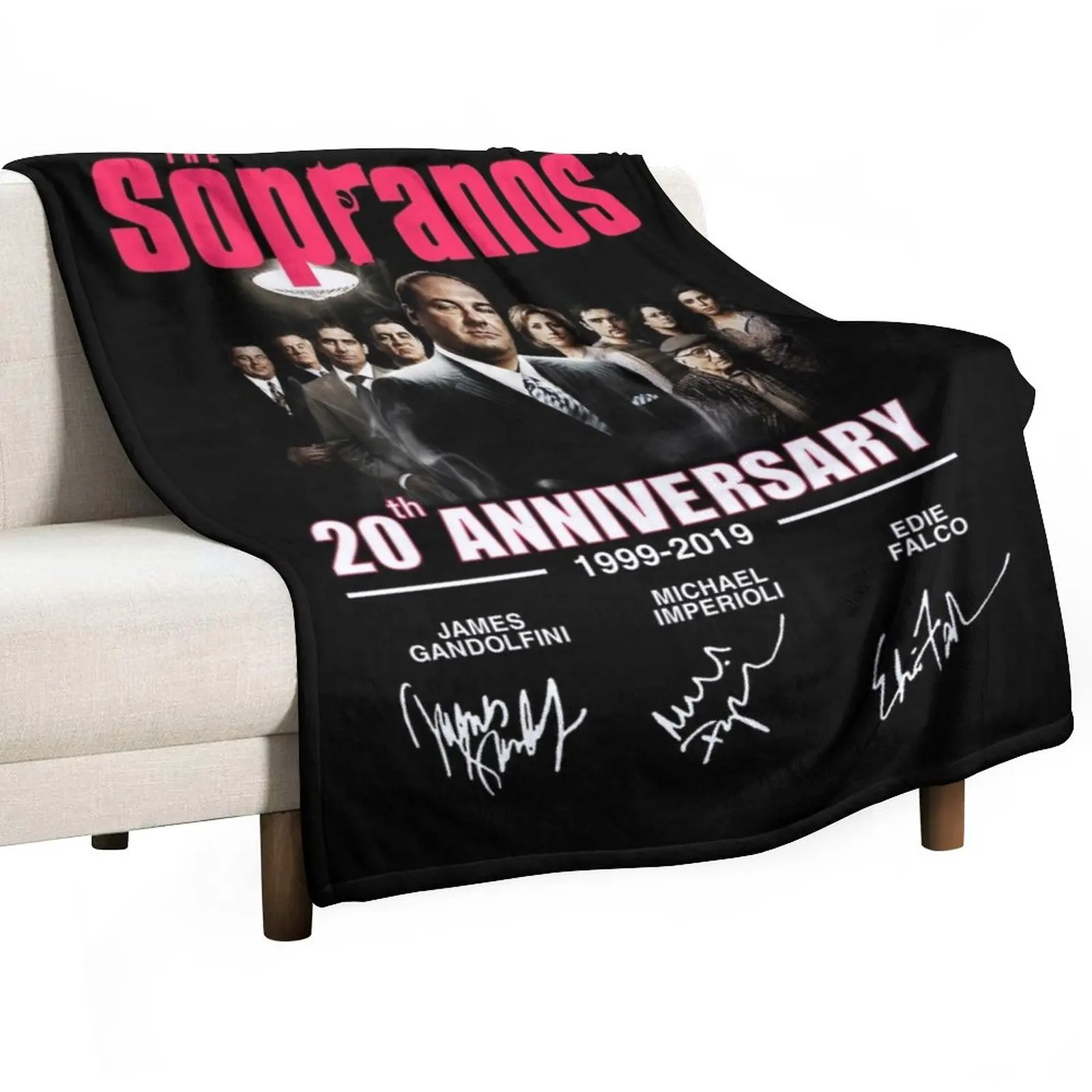 

The Sopranos 20th Anniversary 1999-2019 Signatures Shirt Throw Blanket sofa bed Personalized Gift Thermal Blankets For Travel