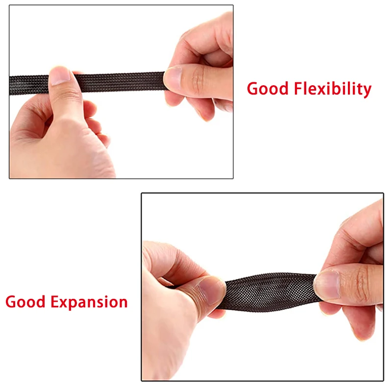 Cable Sleeve Length 1/5/10M Insulated Braided Sleeve Data line protection Wire Cable Flame-retardant PET tube