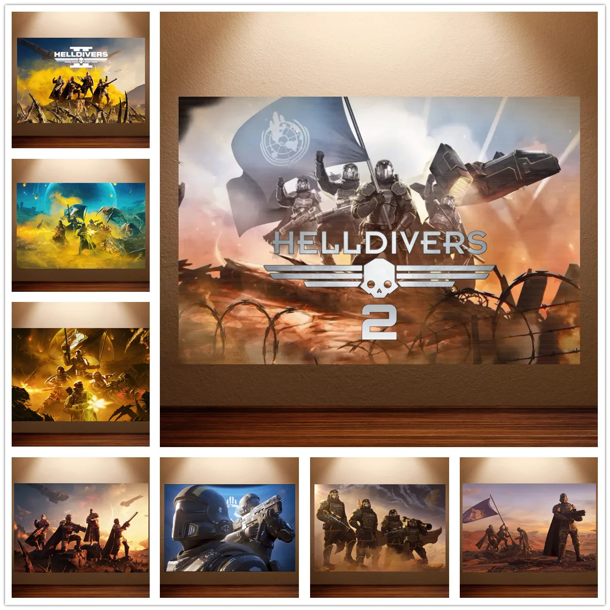 Helldivers 2 Poster Game Poster Canvas Wall Painting Sala Giochi Wall Art Sticker Sala Studio Wall Decor Of Apartment Dormitori