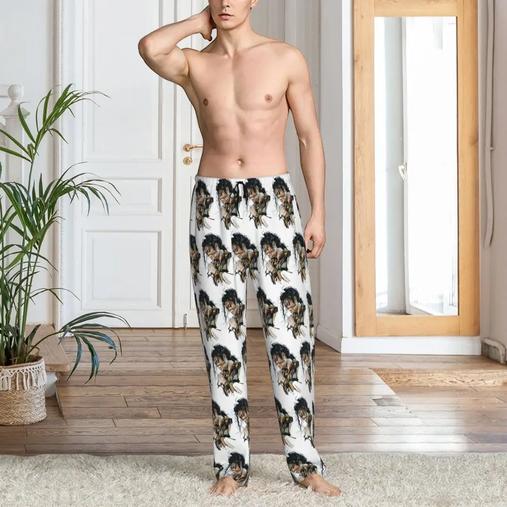 Custom Michael Jackson Musicians Singers Dancers Men Pajama Pants Lounge Sleep Sleepwear Bottoms with Pockets