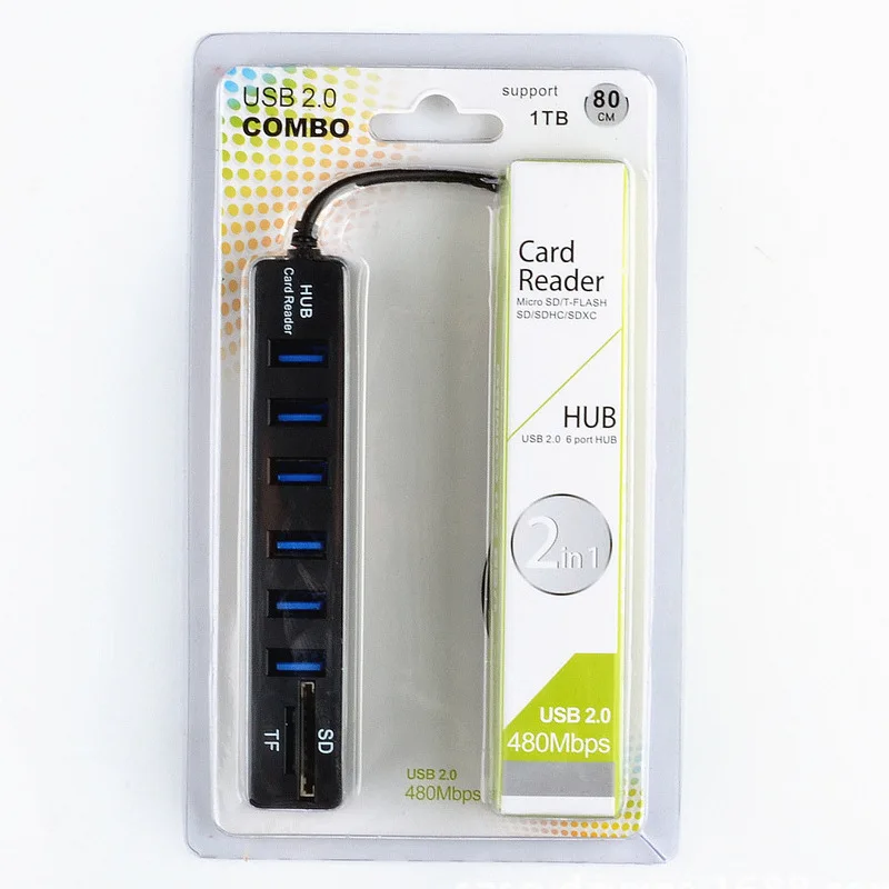USB Hub 2.0 Multi Splitter Adapter Cable 1.2m 0.3m Mini for PC Laptop Hab Extender Computer Accessories