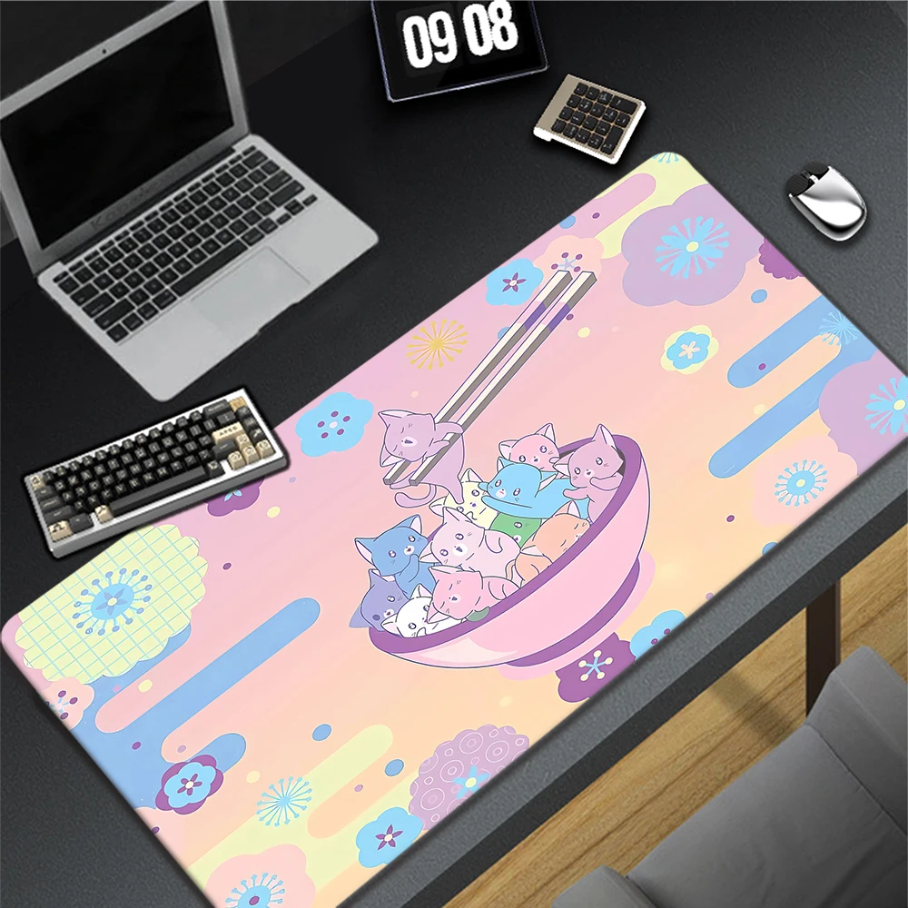 Kawaii Mouse Pad Bonito para Jogos Portáteis Tapete do Rato do Jogo Mesa Mousepad Tapete Rosa 900x 400 mm - Imagem 6