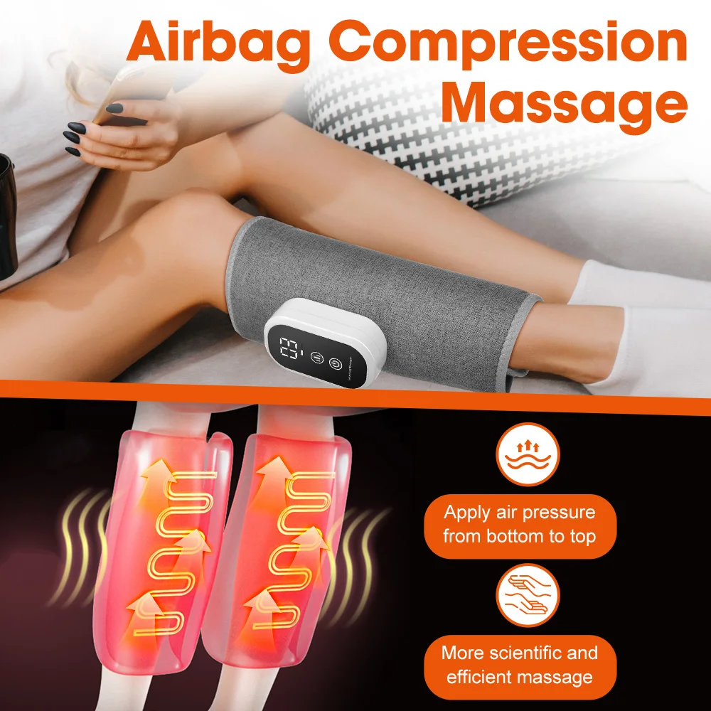 Wireless Air Pressure Calf Massager 3 Modes Airbag Compression Leg Massage Wrap Elbow Massager Muscle Relax Blood Circulation
