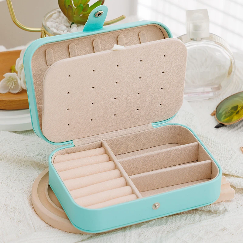 1pc Simple Portable Travel Jewelry Storage Box For Bracelets Earrings, Rings And Studs