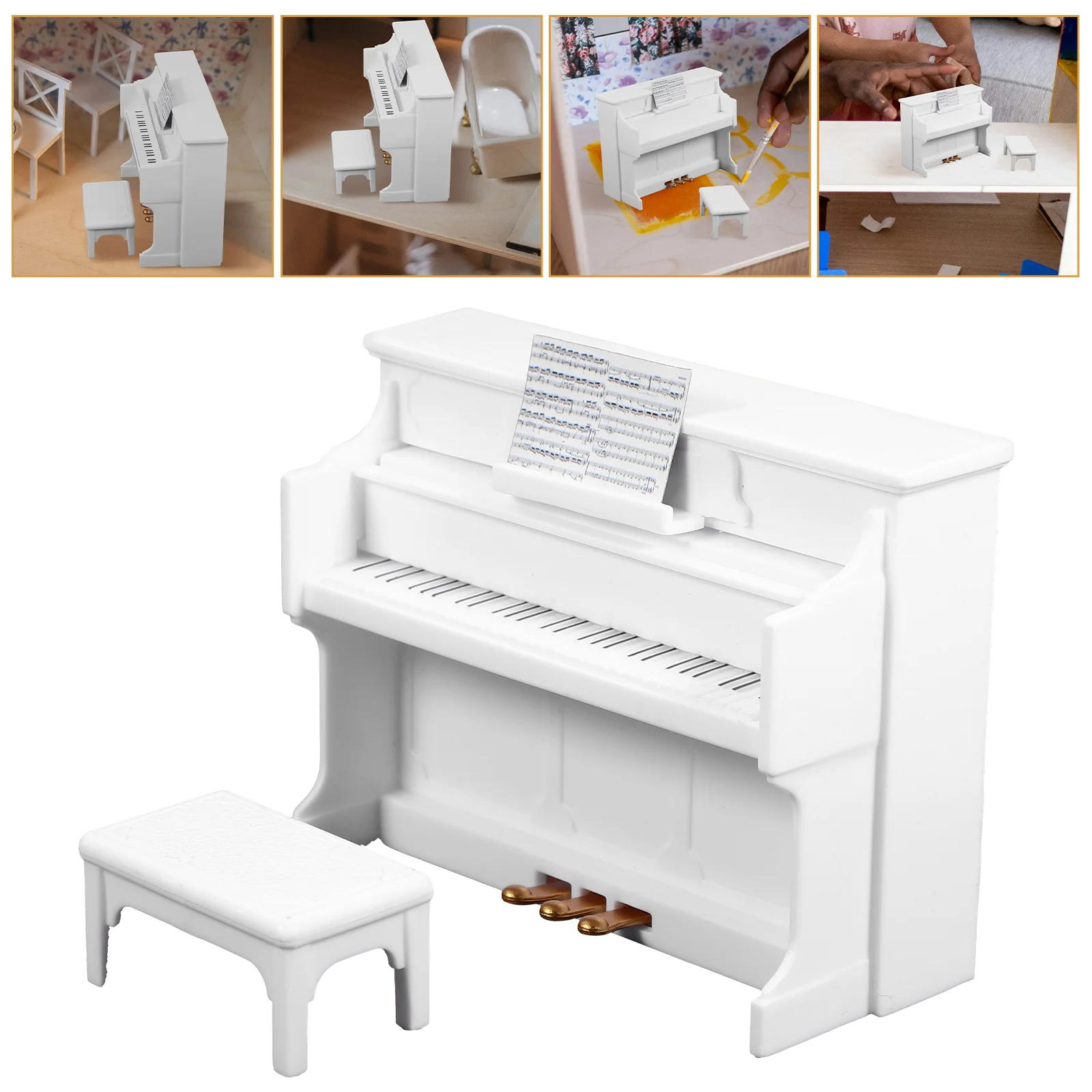 Stools House Decoration Miniature Accessories White Miniatures Model