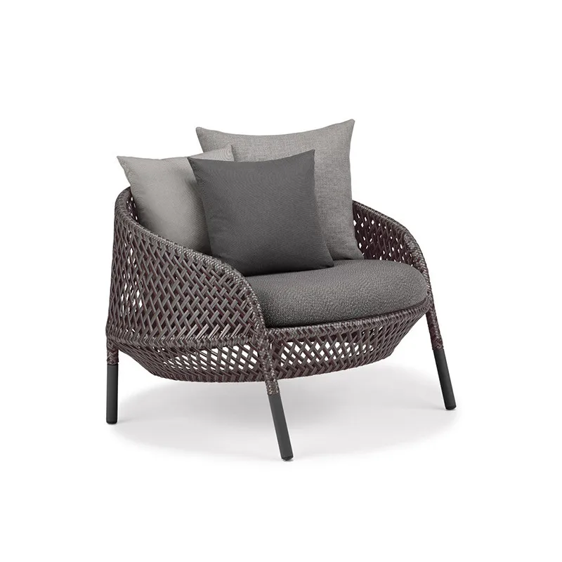 

Outdoor Luxury Creative Vine Weaving Sofa Chair Tea Table Combination Villa Model Room Garden Leisure Vine Sofa
