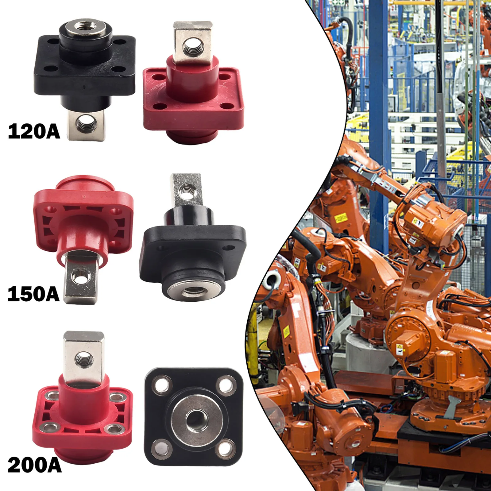 

2pcs All Copper Lithium Battery Terminals Battery Connectors Replacement Electrical Accessories AC500V 120A/150A/200A