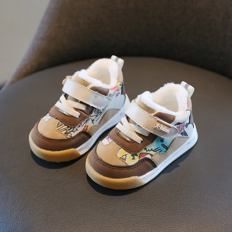 Baby Boys Girls Spring and Fall New 1-2 Years Old Baby Waterproof Leather Walking Shoes Non-slip Soft Bottom Sneakers