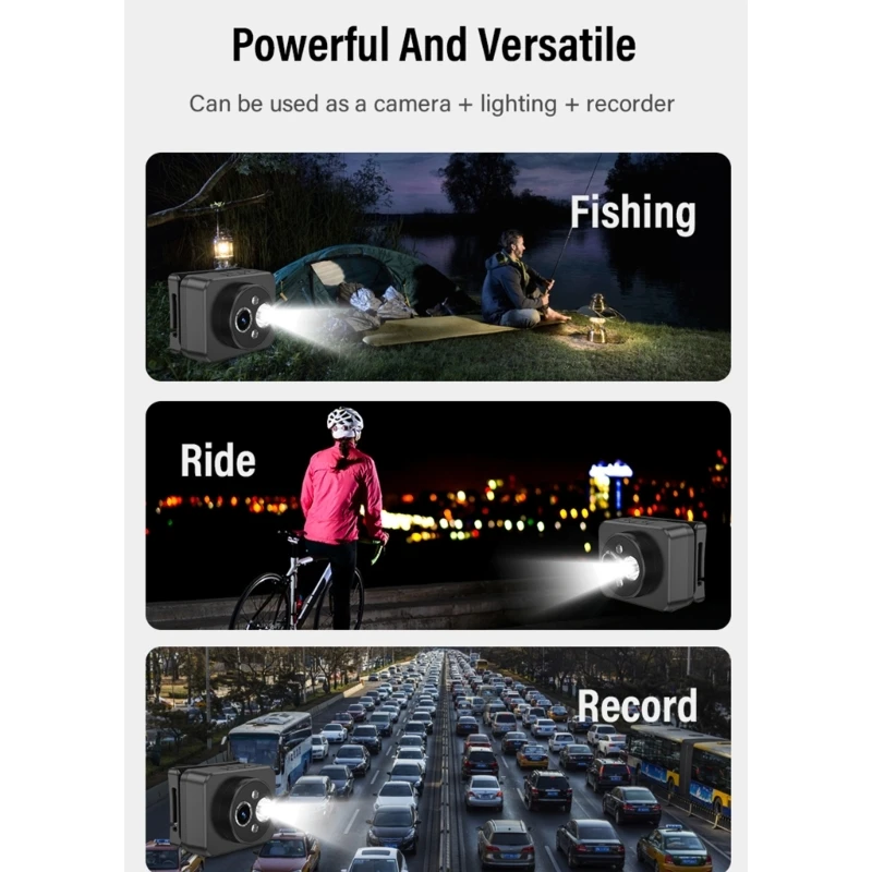 Head Mounted Camera Sports Recorder With 120° Wide and Night For Motorcycling and Aerial Shots 4
