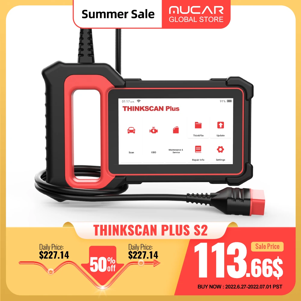 high quality auto inspection equipment THINKCAR Thinkscan Plus S2 obd2 Car Diagnostic Tool ECM/ABS/SRS 2 Free Reset OBD2 Scanner Diagnost Tool Reset Auto Code Reader portable car battery charger