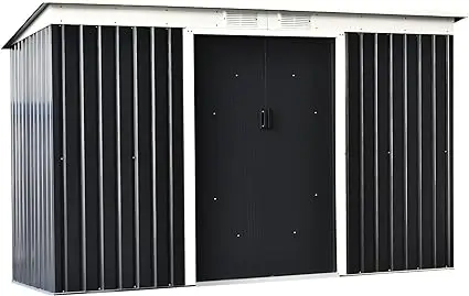 

9' X 4' Outdoor Storage Shed, Metal Utility Garden Tool House, 2 Vents and Lockable Door for Backyard Cabanons De Jardin