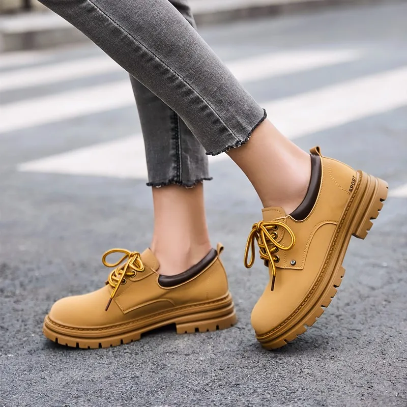 DIMANYU College Women's Shoes Non-slip 2024 Spring New Retro Lace-up Women's Shoes Genuine Leather Female Oxford Shoes