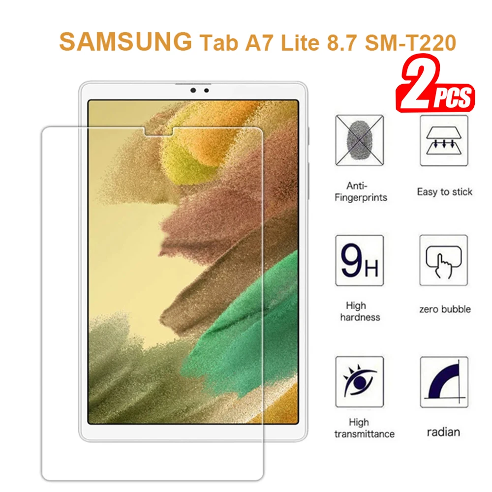 

9H Tempered Glass For Samsung Galaxy Tab A7 Lite 8.7 Inch Screen Protector 2021 SM-T220 T225 Anti Fingerprint HD Protective Film