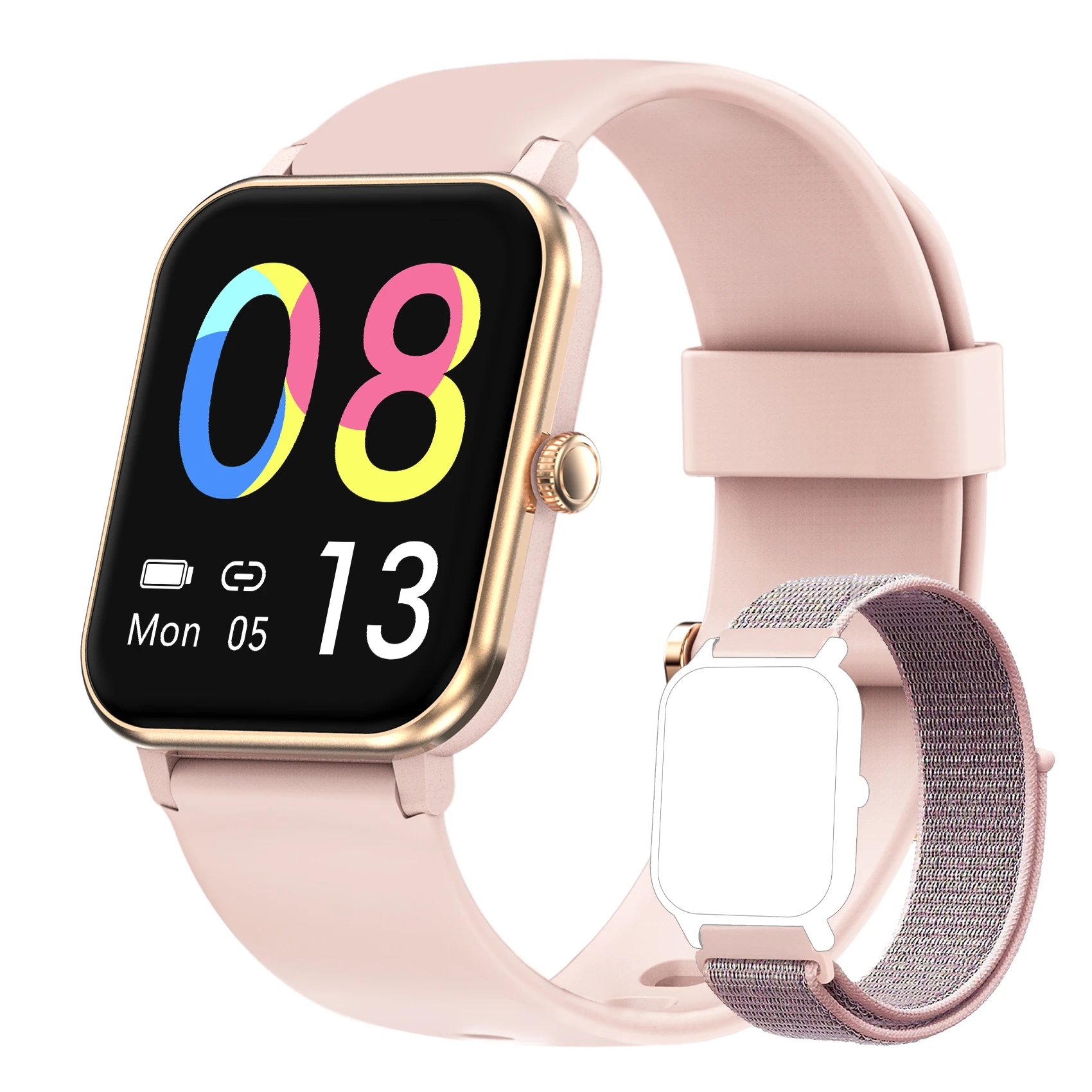 Blackview R5 Gold Pink Band Smartwatch, 46 OFF