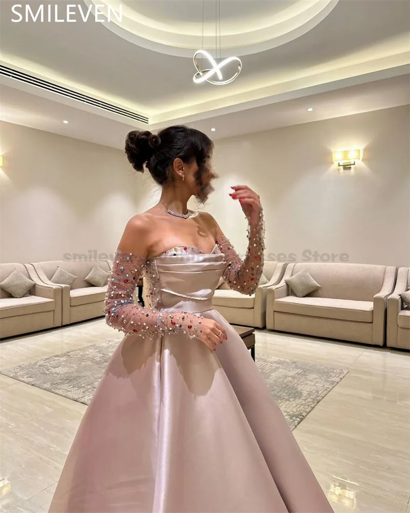 Prom Dress A-line Applique Formal Evening Gowns Wedding Party Dress Saudi Arabia Customized