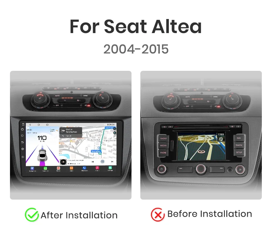 Qualcomm Chip 8 Core für Seat Altea 2004–2015 Toledo 3 CarPlay für Apple Android Auto Autoradio GPS IPS RDS FM WiFi BT 4G – Detail 3