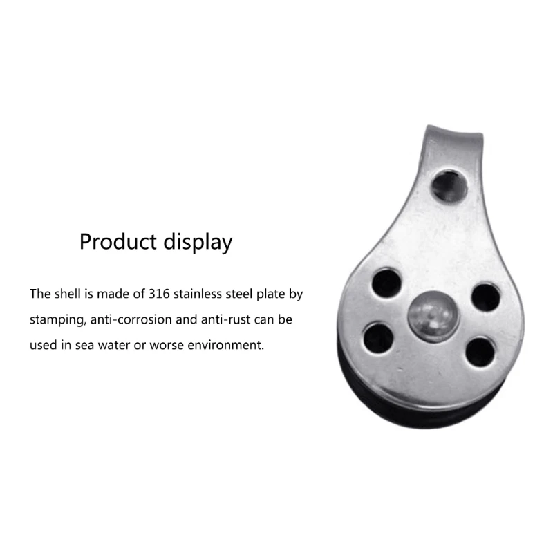 2Pieces 316 Stainless Steel Pulley Single Wheel Lifting Pulley Tools 5