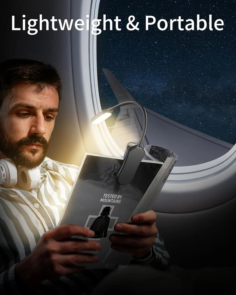 Rechargeable Book Reading Light Lamp, LED Book Light for