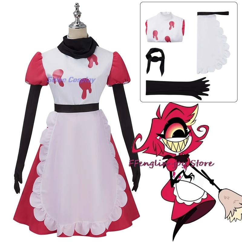 

Niffty Anime Hazbin Niff Cosplay Costume Suit Cute Devil Roleplay Clothes Uniform Hotel Cosplay Halloween Party Women Dress