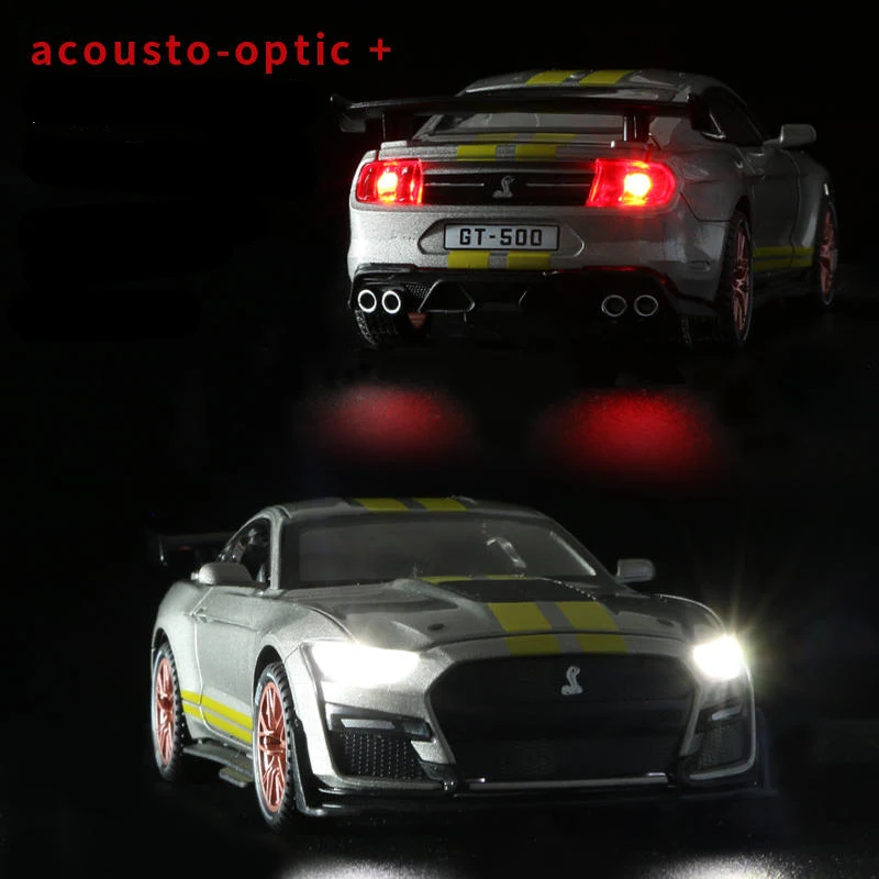 1:32 포드 머스탱 쉘비 GT500 합금 스포츠카 모델 다이캐스트 & 장난감 자동차 금속 자동차 모델 시뮬레이션 컬렉션 어린이 장난감 선물