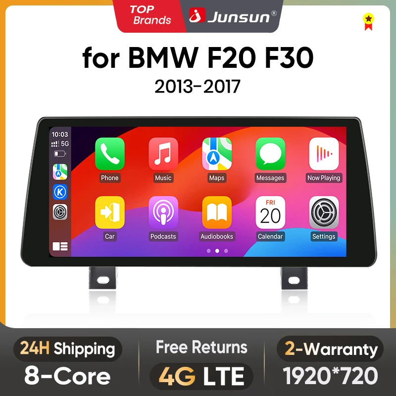 Junsun-reproductor multimedia con Android para coche, dispositivo inalámbrico con CarPlay, para Apple, BMW Serie 1, 2, 3, 4, F20, F21, F22, F30, F31, F32, F33, F34, F36, años 2013 a 2017 1