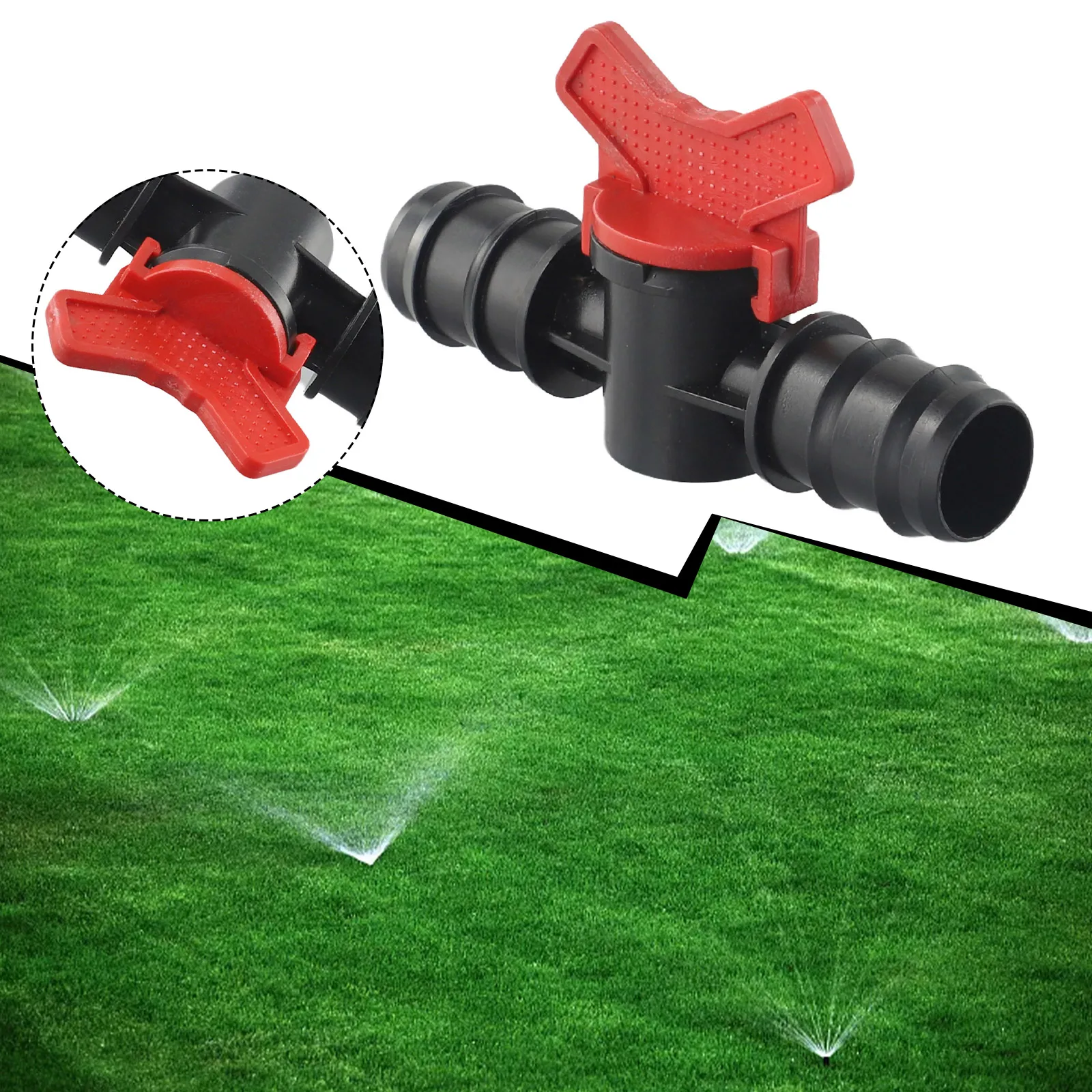 

PP Connector Plug Valve 4,0 Bar Shut-off Valve Ball Valve Connector Plug PE Pipe PN4 Drip Hose Watering Rotatable Garden Tools