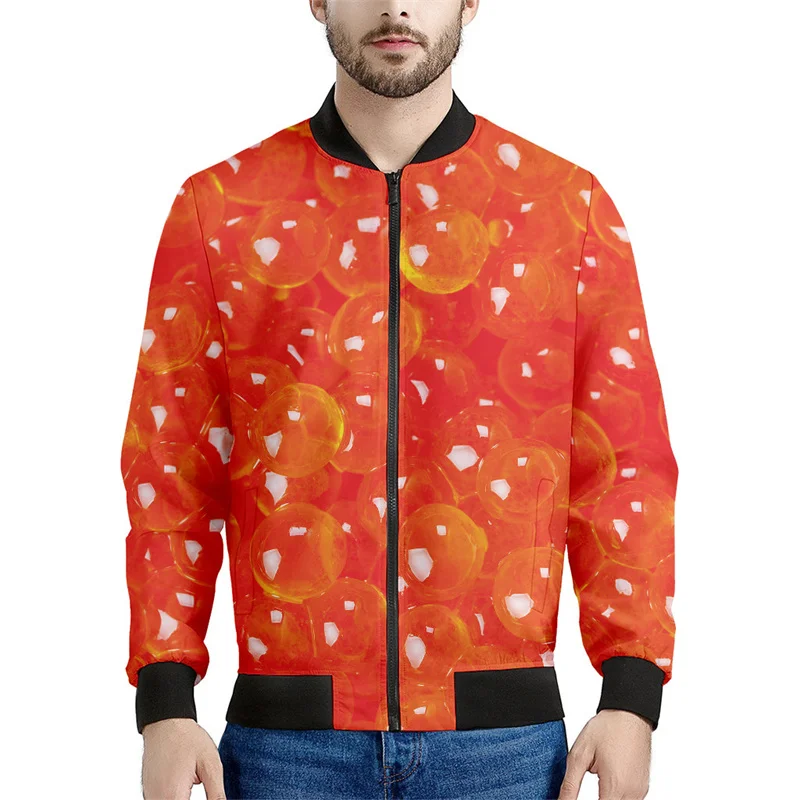 thumbnail image 1 of Chaqueta bomber con estampado 3D de salmón fresco para hombre y mujer, sudadera con estampado de carne de pescado sashimi, chaquetas de calle de manga larga con cremallera, 1 of 5