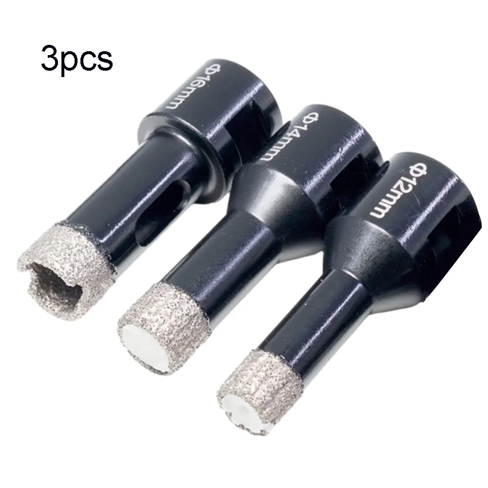 3pcs 12-16mm M14 Brazed Diamond Drill Bits Hole Saw Opener Cutter For Tile Marble Concrete Granite Porcelain Drilling Tools 6 16mm m14 thread hole opener diamond drill bit tile marble concrete drill for grinder bits ceramic tile hole saw drilling tools