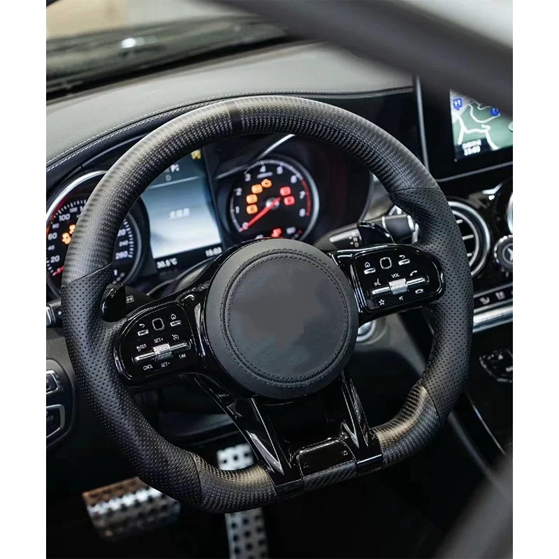 메르세데스 AMG 퍼포먼스 W167 W177 W190 W213 W217 W222 맞춤형 카본 파이버 자동차 스티어링 휠