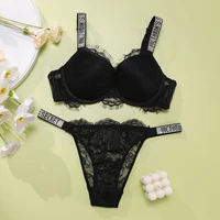 Nouvel ensemble de lingerie sexy pour femme : soutien-gorge push-up confortable et culotte, avec rembourrage ajustable, effet galbant et dentelle en V 4
