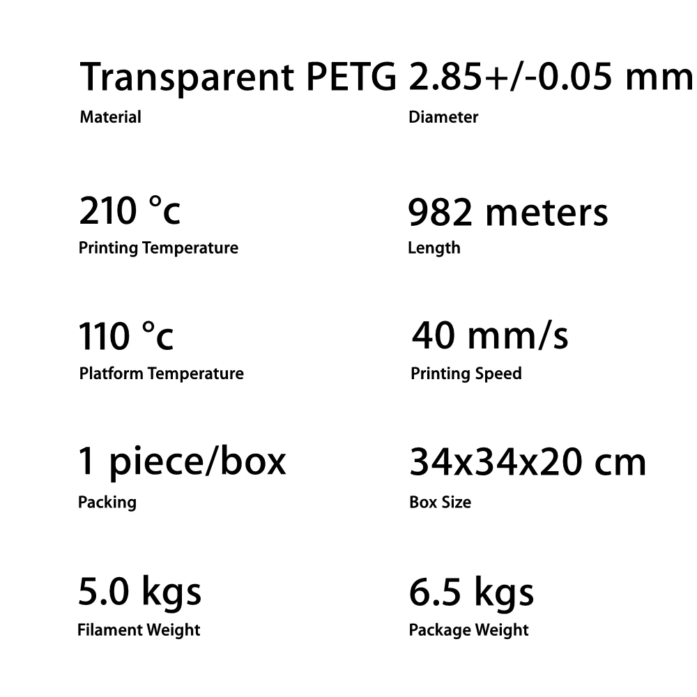 레오플라스 2.85mm 투명 PETG 필라멘트 5kg/롤 FDM 3D 프린터 펜 소모품 프린팅 플라스틱 재료