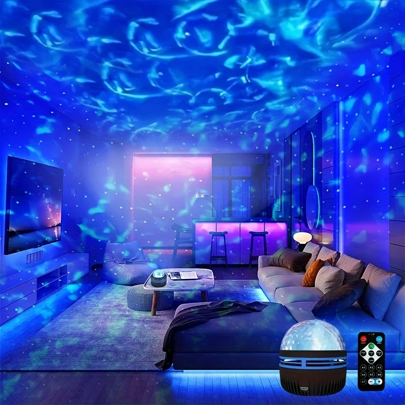 Multicolor Remote-Controlled LED Starry Night Projector Lamp