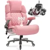Big and Tall Office Chair 500lbs - Adjustable Headrest&Lumbar Support, 3D Flip Arms, Large Wheels &Heavy Duty Metal Base 1