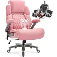 Big and Tall Office Chair 500lbs - Adjustable Headrest&Lumbar Support, 3D Flip Arms, Large Wheels &Heavy Duty Metal Base 1