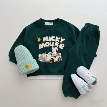 Kids Cartoon Hoodie & Pants Set 1