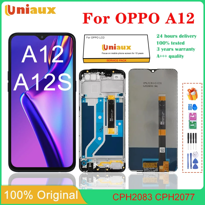 

ЖК-дисплей 6,22 дюйма для Oppo A12 2020 с сенсорным экраном и дигитайзером в сборе, замена для Oppo A12s, ЖК-дисплей