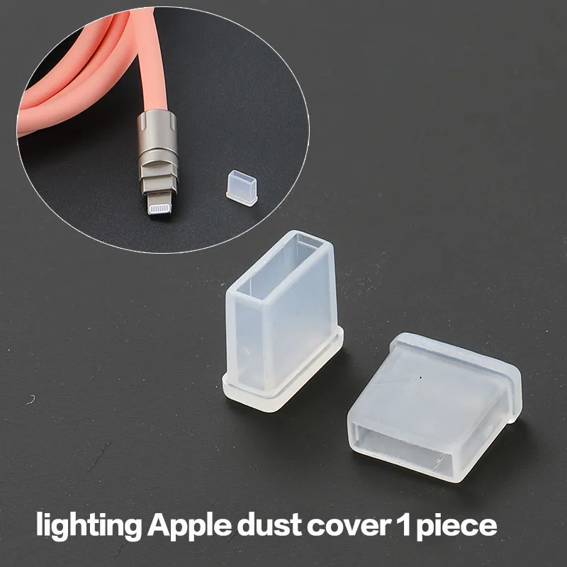 Wiederverwendbare transparente USB-Abdeckkappen für USB3.0A-Anschluss, Typ-C, Apple Lightning, 3,5-mm-Stecker, Staubschutzkappen aus Kunststoff – Detail 10